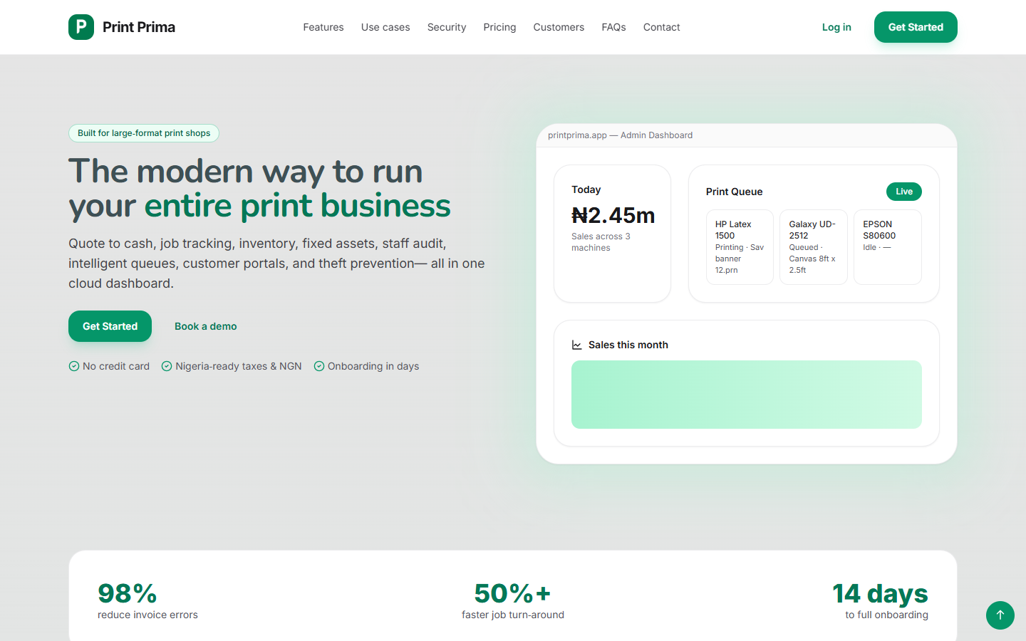 Print Prima — Print Shop Management SaaS